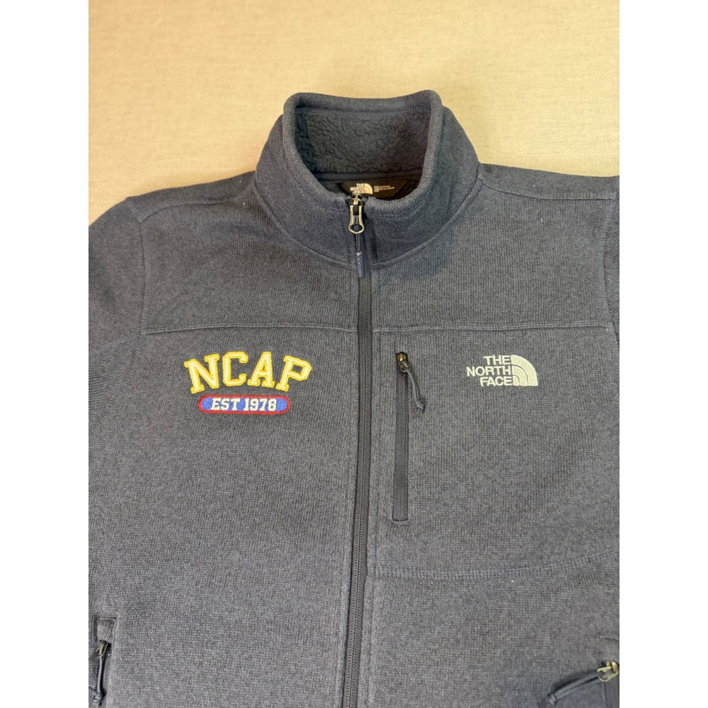 The North Face Sweater Fleece Jacket Mens Medium Gray Excellent NCAP Speedo - Picture 11 of 14